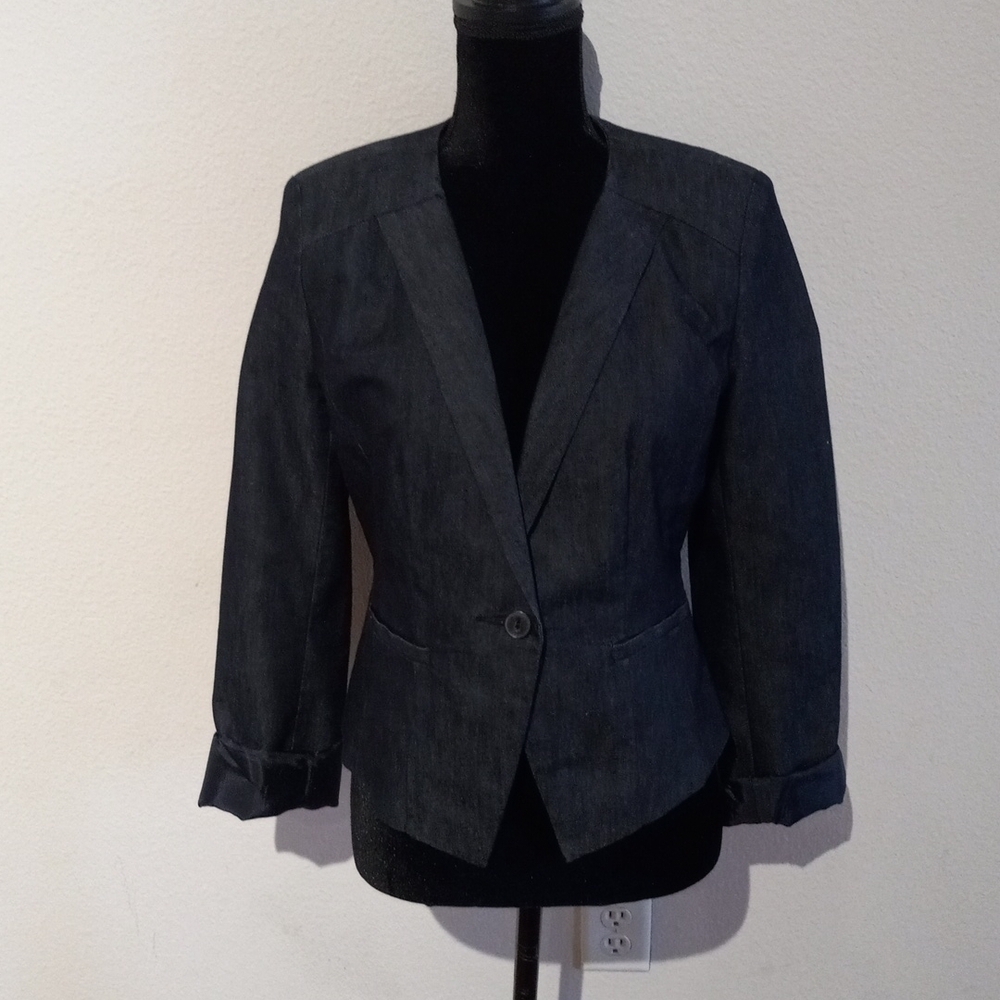 HALOGEN size medium blazer, blue/black charcoal color